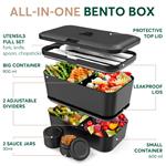 lunchbox nestable - onyx black - 1500ml 