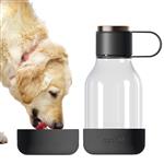asobu butelka z miską dla psa tritan black, 1,5l
